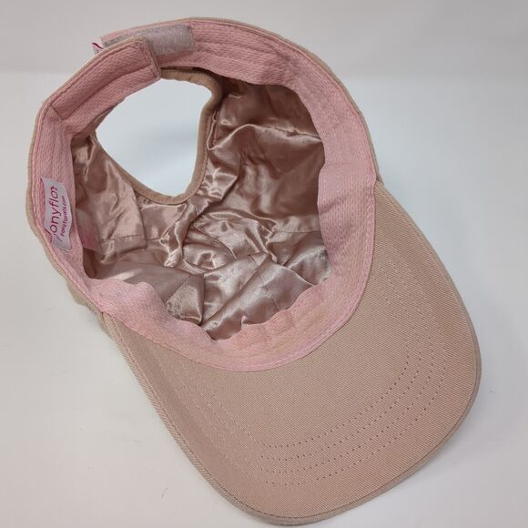 Ponyflo Ponyback Strapback Hat Tan One Size Adjustable Breathable Blank Cotton - Picture 6 of 9